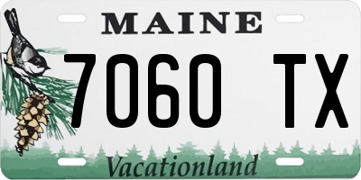 ME license plate 7060TX