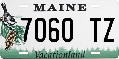 ME license plate 7060TZ