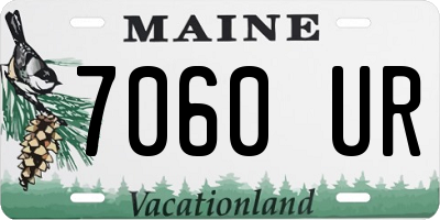 ME license plate 7060UR