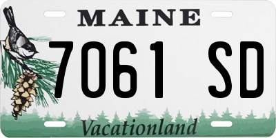ME license plate 7061SD