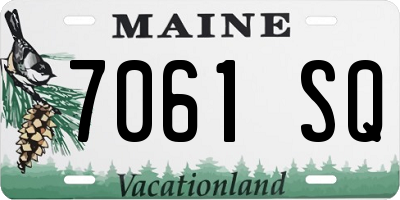 ME license plate 7061SQ