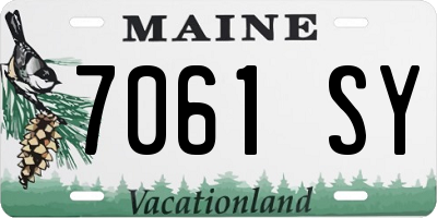 ME license plate 7061SY