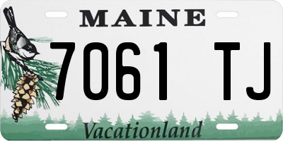 ME license plate 7061TJ