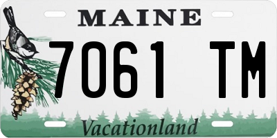 ME license plate 7061TM