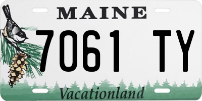 ME license plate 7061TY