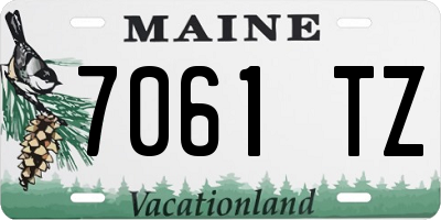 ME license plate 7061TZ
