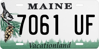 ME license plate 7061UF