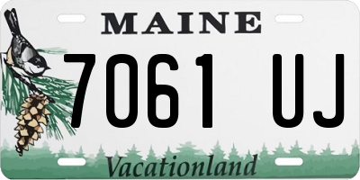 ME license plate 7061UJ