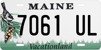 ME license plate 7061UL