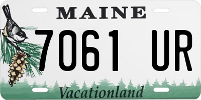 ME license plate 7061UR