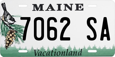 ME license plate 7062SA