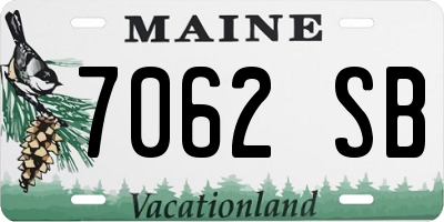 ME license plate 7062SB