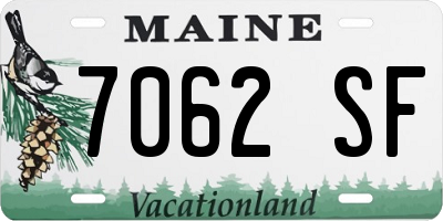 ME license plate 7062SF