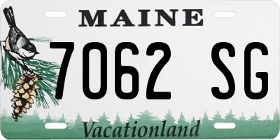 ME license plate 7062SG