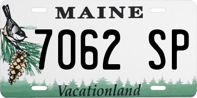 ME license plate 7062SP