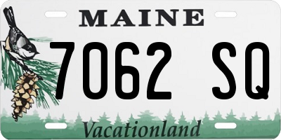 ME license plate 7062SQ