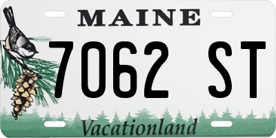 ME license plate 7062ST