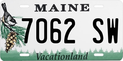 ME license plate 7062SW