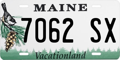 ME license plate 7062SX