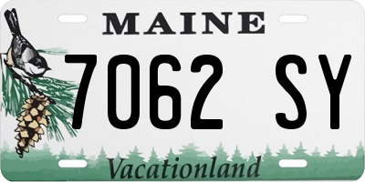 ME license plate 7062SY