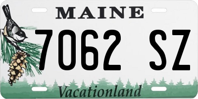 ME license plate 7062SZ