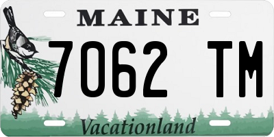 ME license plate 7062TM