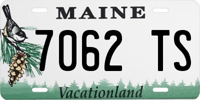 ME license plate 7062TS