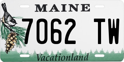 ME license plate 7062TW