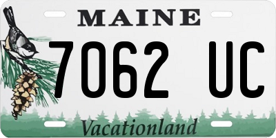 ME license plate 7062UC