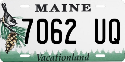 ME license plate 7062UQ