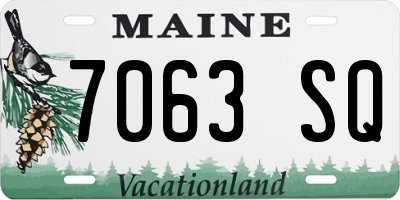 ME license plate 7063SQ