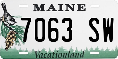 ME license plate 7063SW