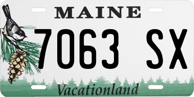 ME license plate 7063SX
