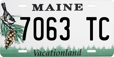 ME license plate 7063TC