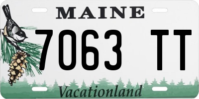 ME license plate 7063TT