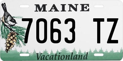 ME license plate 7063TZ