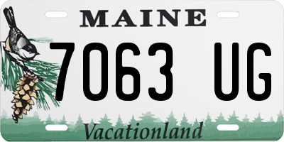 ME license plate 7063UG