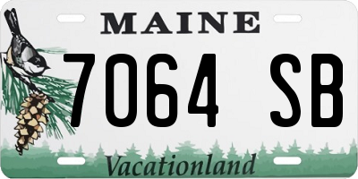 ME license plate 7064SB