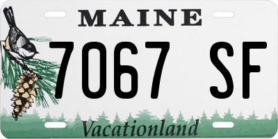 ME license plate 7067SF