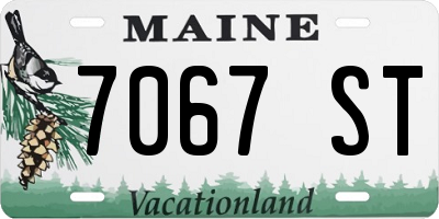 ME license plate 7067ST