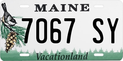 ME license plate 7067SY