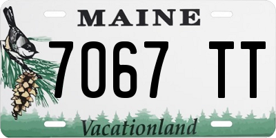 ME license plate 7067TT