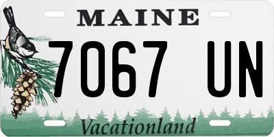 ME license plate 7067UN