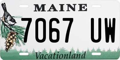 ME license plate 7067UW