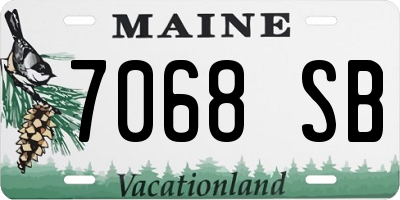 ME license plate 7068SB