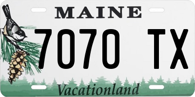 ME license plate 7070TX
