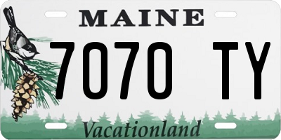 ME license plate 7070TY