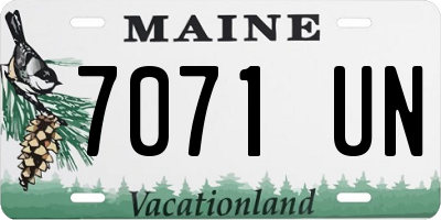 ME license plate 7071UN