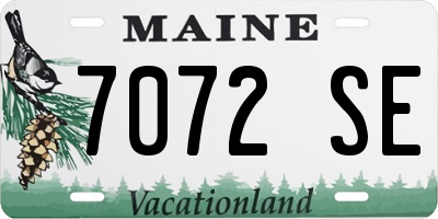 ME license plate 7072SE
