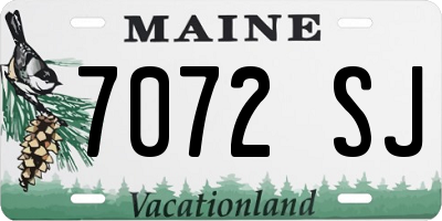 ME license plate 7072SJ